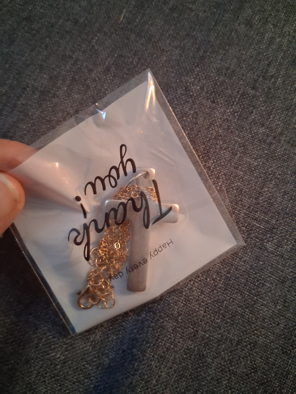 Stainless Steel Cross With Gold Chain